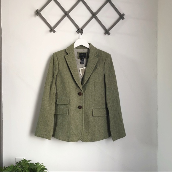 J. Crew Jackets & Blazers - J Crew Hacking Jacket in Green Herringbone